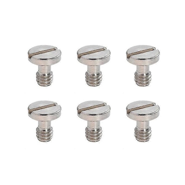 6 stk. skruer med rustfrit stålmateriale til tripod monopod quick release plade kameraskruer