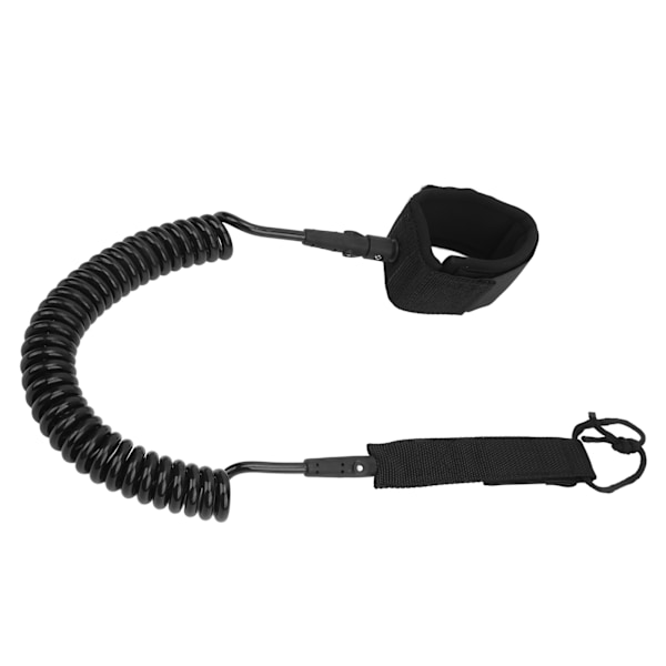 Surfboard Leash Hög elasticitet TPU Svart Justerbar Spiralformad Surfing Benrep för Paddleboards Longboards 9ft/2.74m