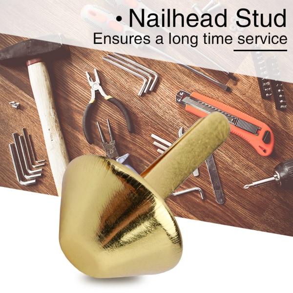 50 stk Veske Håndveske Kjegleføtter Nailhead Stud Spike Leather Craft Supplies (gull 15mm)