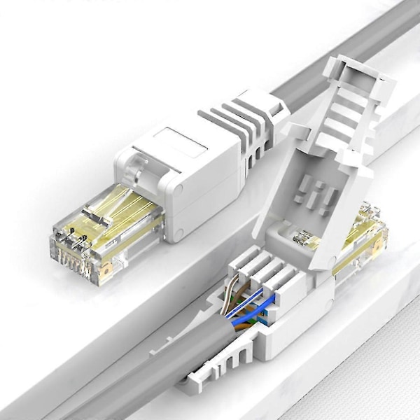 Rj-45 Værktøjsløs Modulær Stikprop 8-positioner 8-leder Uden Krympning Cat6 Konnektor