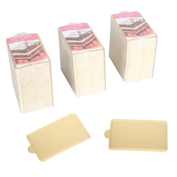 300 stk. Guld Rektangulær Mousse Kage Dessert Board Base Pap Bageværktøj 100x60mm