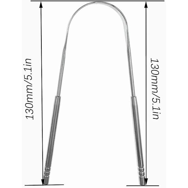 Metal Tungeskraber - Håndlavet Rustfrit Stål, U-Form, 13*7.8cm, Guld Farve, Mundpleje, Fjern Dårlig Ånde