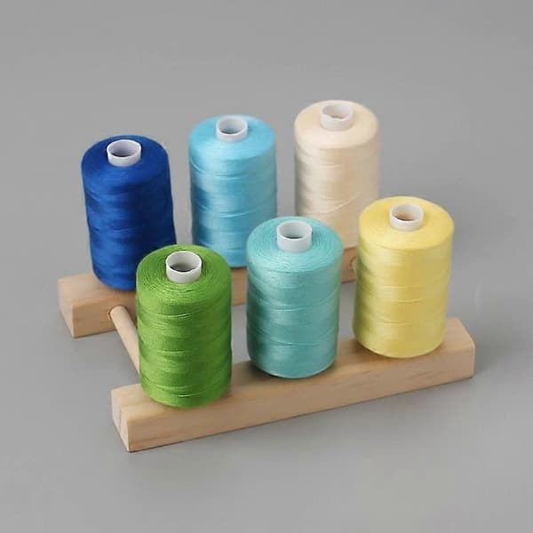Træholder til tråd, sy- og broderitrådsstativ og organizer, trådstativ white,blue