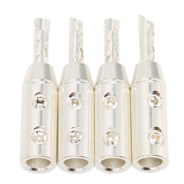 4 stk BA1417 BFA bananplugg Sølvbelagt banankontakt for diameter 7 mm/0,3 tommer høyttalerledning