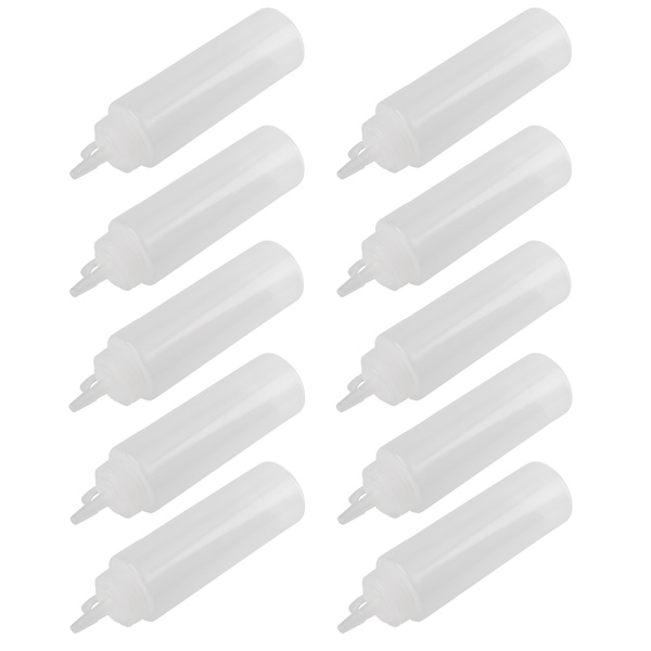 240 ml 10 stk. / sæt plastikkrydderidispenser til sauce, olie, fløde, eddike (hvid)