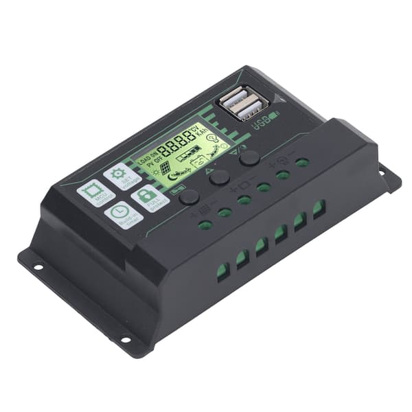 PWM Solar Charge Controller Regulator LCD-skärm för ÖPPNA AGM GEL-batterier 12V 24V 100A 2 USB PV-panelkontroll