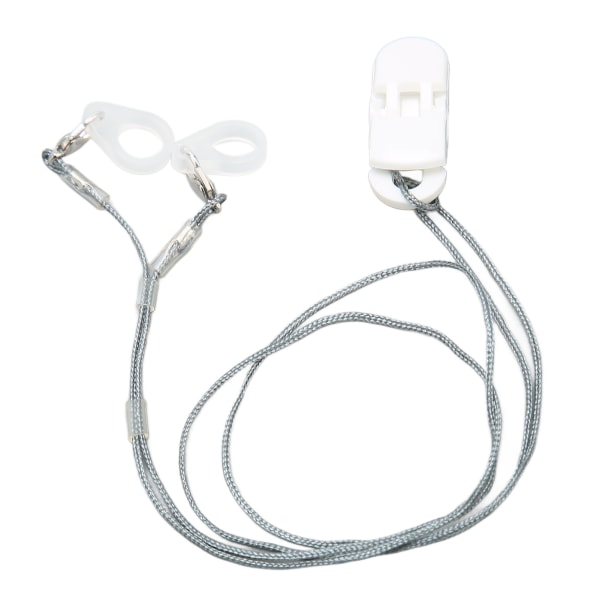 Ljudhjälp Cliphållare Lanyard Skyddsrep Ljudförstärkare Bärbar Hang Rope Security Clip Vit