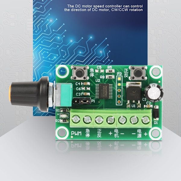 6-30V DC Børsteløs Motor Pulsbredde PWM Hastighetsregulator Bryter