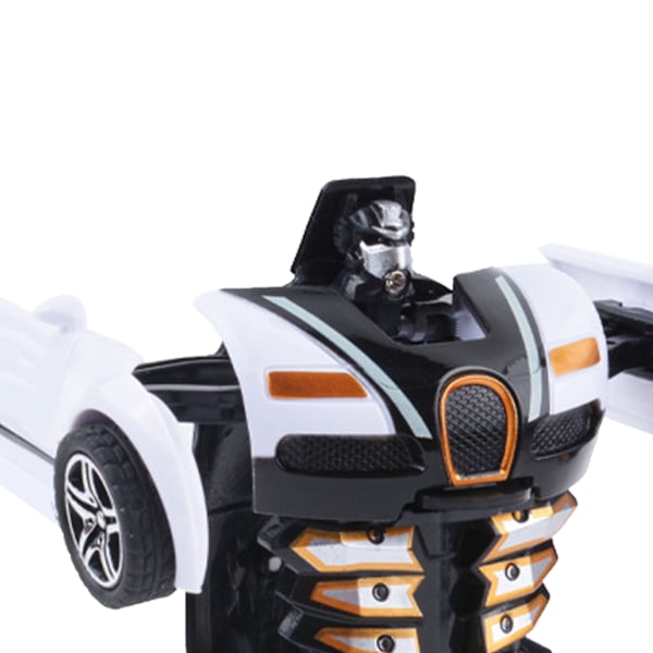 Muuttuva autolelu, iskunkestävä, kaksoisinertia, tukeva ja kestävä robottiautolelu lapsille, pojille, valkoinen ja musta