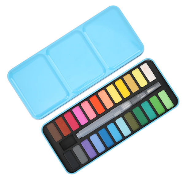 Fast pigment DIY 24 forskellige farver kunstmaling med 1 pensel til studerende akvarel graffiti maleri