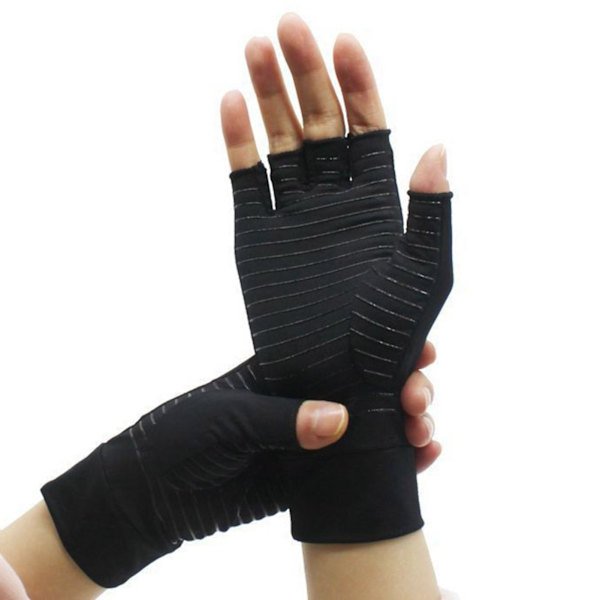 1 par halvfingerhandskar med hög stretch, lätta, högdensitet, solskyddshandskar för utomhusridning, svarta, M