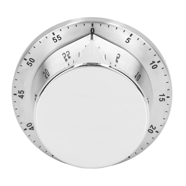 Köksmekanisk timer 304 rostfritt stål magnetisk sug kock matlagning timer klocka vit