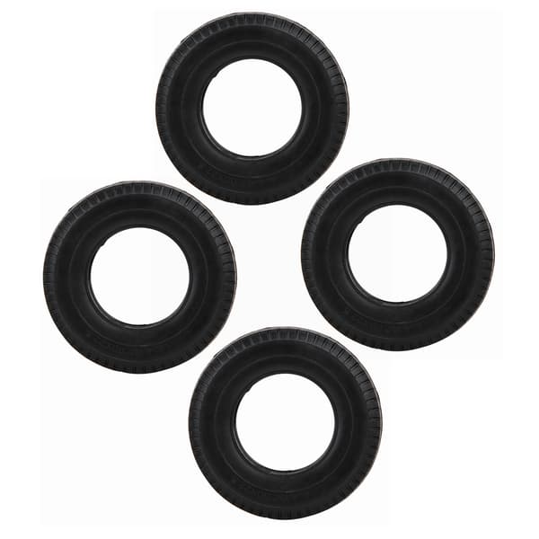 4 STK RC Tilbehør Gummi Bildæk Passer til Tamiya 1/14 RC Traktor Lastbil Sort