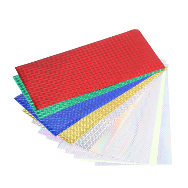12 stk fiske lokke klistremer blandet farge laser lim film refit materiale lysende dekor