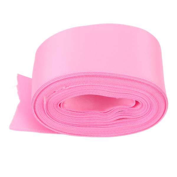 Dubbelsidig satinbandrulle 5m/16,4ft längd 38mm/1,5in bredd DIY polyester presentförpackningsband för hantverk hårprydnaderRosröd