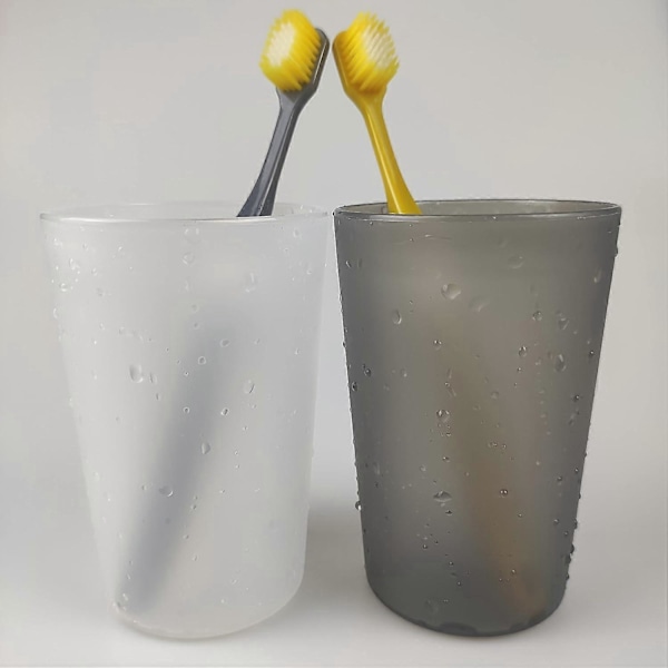 Simpel tandbørstekop til hjemmevask - Tandbørstekop med stor kapacitet (300 ml) - Transparent sort og hvid