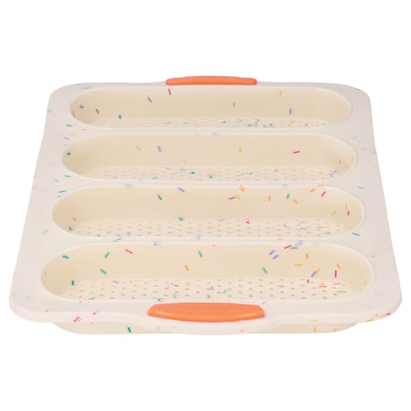 Baguetteform 4 riller Silikone Blød Glat Overflade Brødform Bageform Køkkenredskab Beige