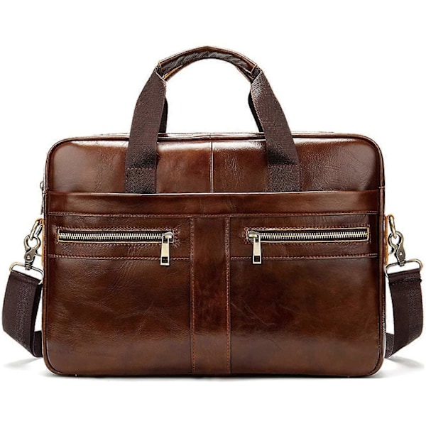 Portfölj Axelväskor Läder Messenger Väska Herr Axelväska för 12.9 Tums Laptop Handväska Satchel Messenger Väska Slitna Väskor Portfölj Resväska Skola