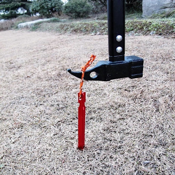 8 stk. teltpløkker, 18 cm røde teltpløkker i aluminiumslegering med refleksivt reb til camping, strand, udendørs