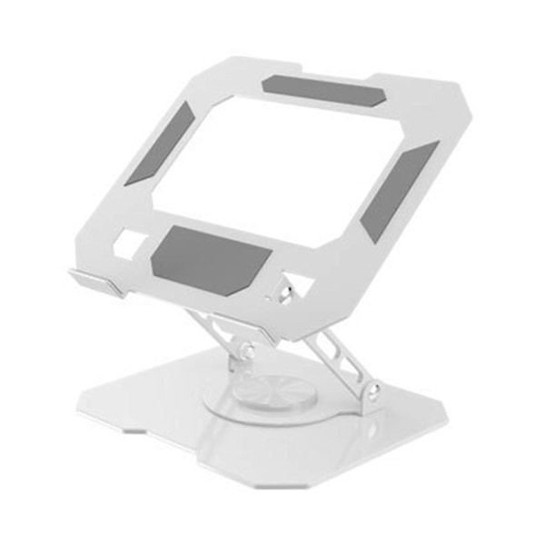 Laptop Stand med 360-graders Roterende Base, Robust Konstruktion, Justerbar Højde og Vinkel, Foldbart Design, Laptop Holder Hvid