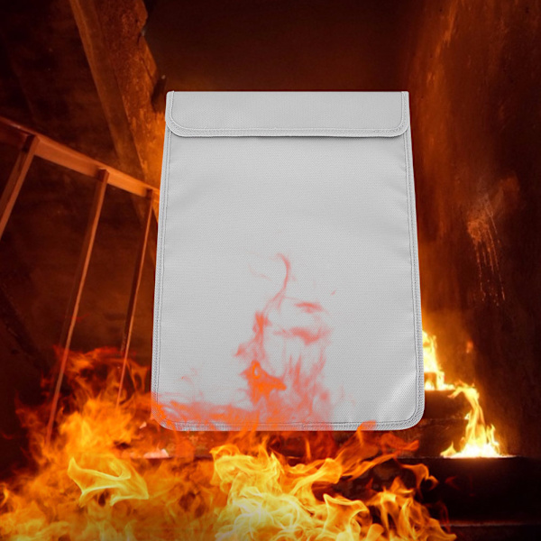 38 x 28 cm hopfällbar blixtlås vattentät brandskyddad väska fil dokument förvaringsorganisatör