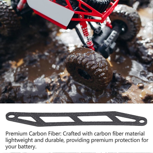2024-RC Batterihållarplatta Svart Batterifäste Kolfiber Enkel Installation RC Biltillbehör för TAMIYA TT02 TT02B 1/10 Zekai