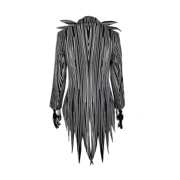 Herr Cosplay-dräkt Jack Skellington Skelettdräkt Set med krage och handskar M
