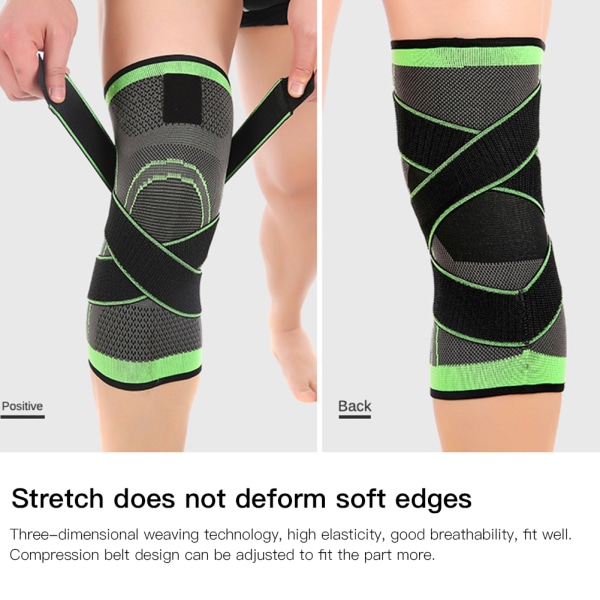 Outdoor Sport Compression Polvisuoja Kiinteä Vyö Polvisuojus Fitness Training Protective GearXL