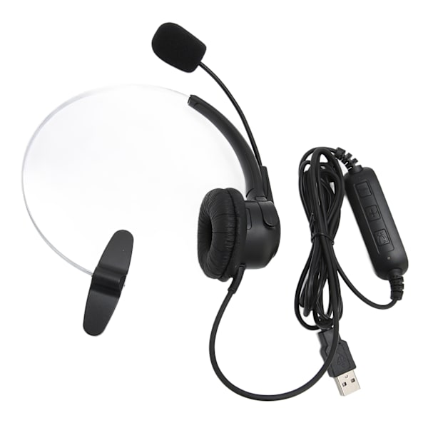 USB-headset med mikrofon, støjreduktion og volumenkontrol til forretningsmøder, Skype, telefonopkald, callcenter og kontor