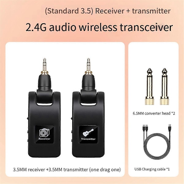 Trådløst guitarsystem Audio Transmitter Receiver