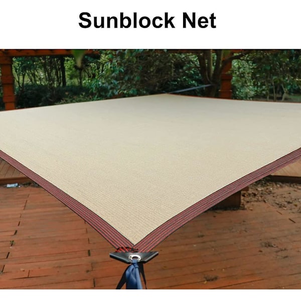 Udendørs Beige Skygge Net til Terrasse og Drivhus, 2x4m Solsejldug