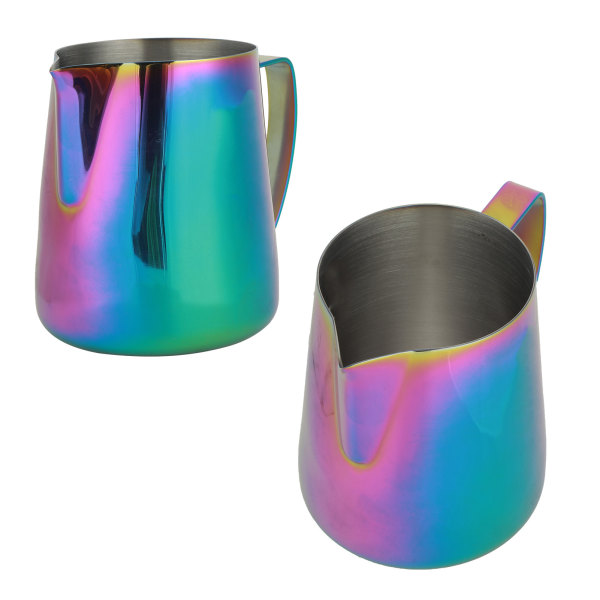 Färgglad Tjock rostfritt stål Kaffe Mjölkskummande kopp Kanna Kanna för hem Kaffe Latte Art600ml