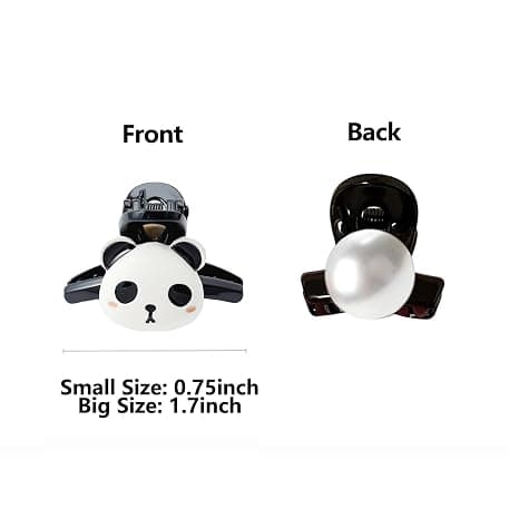 Panda-hårklämmor med pärla, elegant design för mamma och dotter
