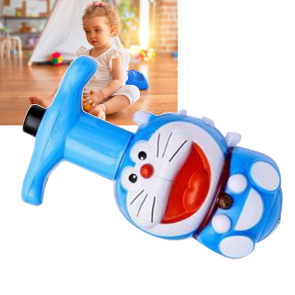 Gyroskop Leksak med LED Blinkande Ljus Musik Söta Seriefigur Roterande Topp Gyroskop Launcher Leksak Typ 1