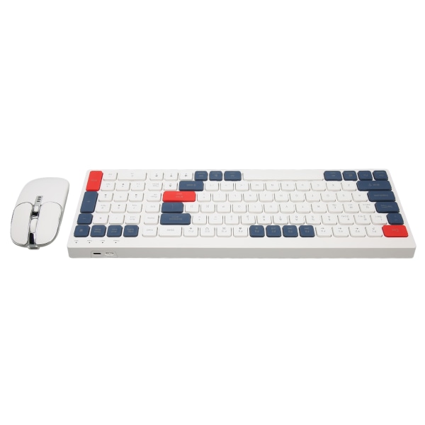 Näppäimistö Hiiri Combo 2.4G Langaton Pyöreä Näppäimet Ergonominen Type C Ladattava Näppäimistö ja hiiri puhelimelle Tablet Office Valkoinen Sininen