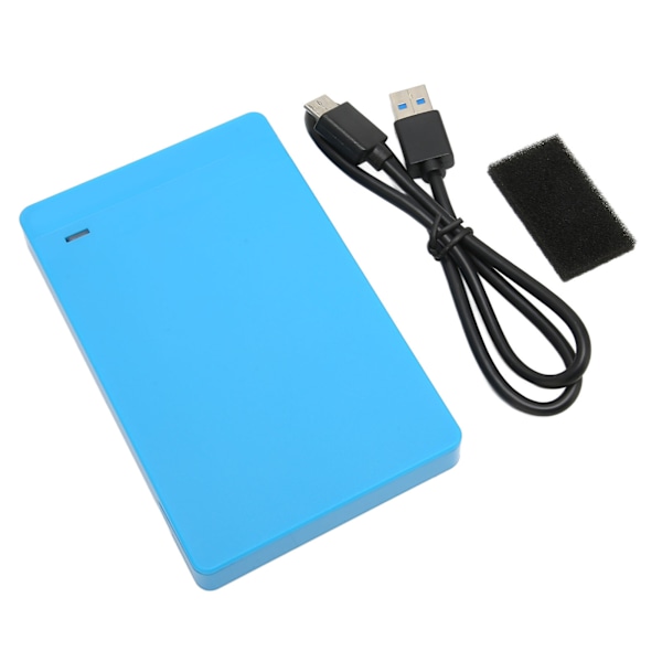 2,5 tommers harddisk kabinett USB3.0 Plug and Play mobil HDD kabinett ekstern HDD kabinett adapter for Windows for OS blå