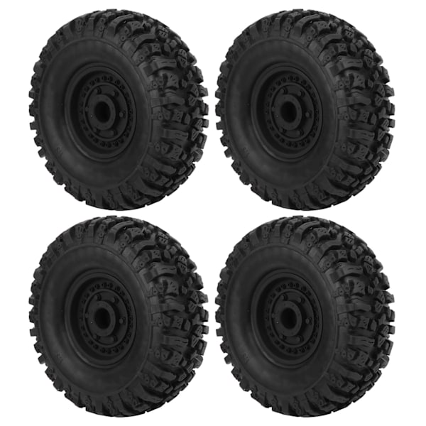4 kpl 1/10 RC Crawler 1,9 tuuman alumiinivanteet ja 115 mm kumirenkaat D90/F350/SCX10 musta