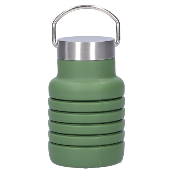 500 ml sammenklappelig silikone vandflaske drikkekop med rustfrit stål låg til udendørs Vert militaire