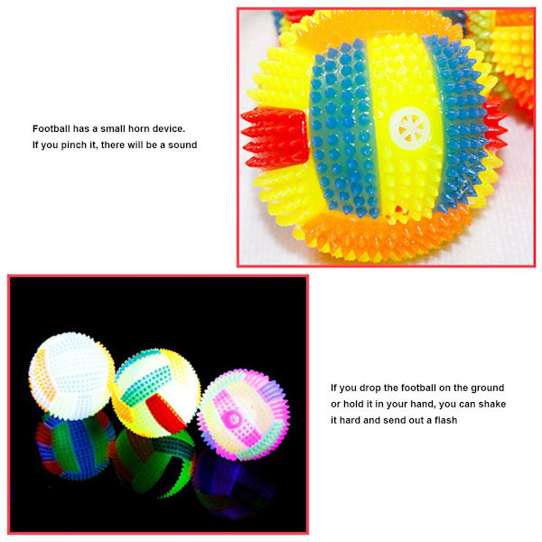 5 stk blinkende hoppende baller spretne stressball leker myke pigg lys opp spretne baller treningsutstyr leker