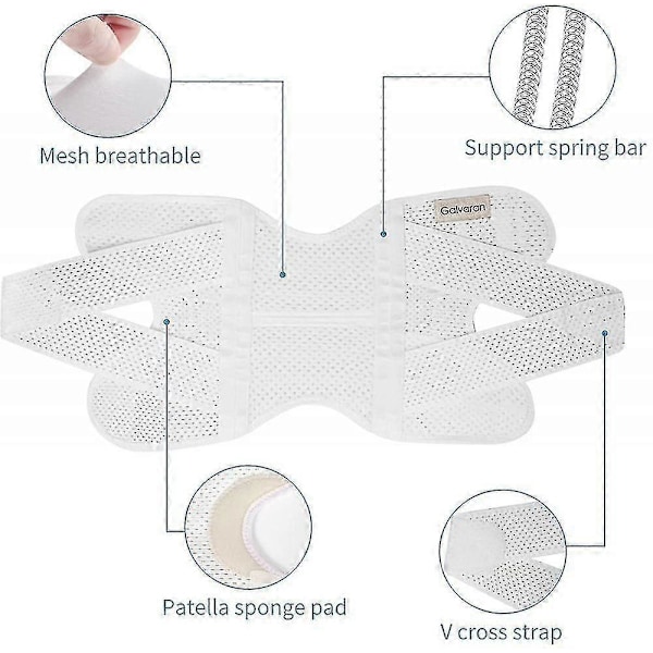 Knæbandage Knæstøtte med Sidestabilisatorer til Meniskskade Knæsmerter Gigt Skader Genoptræning, Justerbar Åndbar ZD HU 1 STK-XL