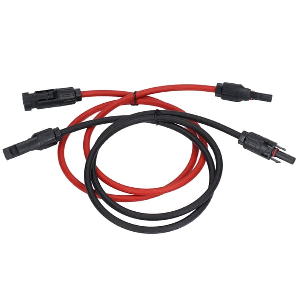 2 stk Solpanel Forlængerkabel 10AWG 6mm² Solpanel Forlængerkabel Nominel Spænding 1000V DC Rød Sort 1m / 3.3ft
