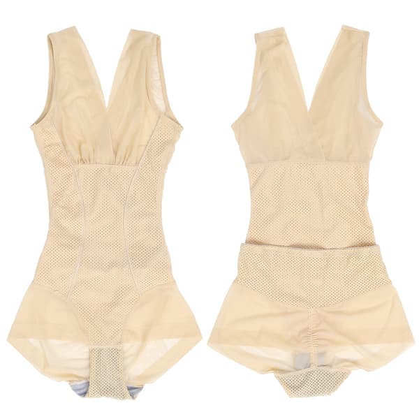 Supertunn Magekontroll Kroppsformare Bantande Elastisk Midjetränare Girdle Bodysuit (Khaki) M