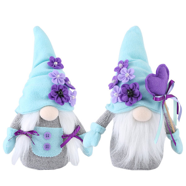 2 st Mors dag blomma Goblin dvärg docka Elf plysch tomtar prydnader fönster figurer stående dockor present heminredning