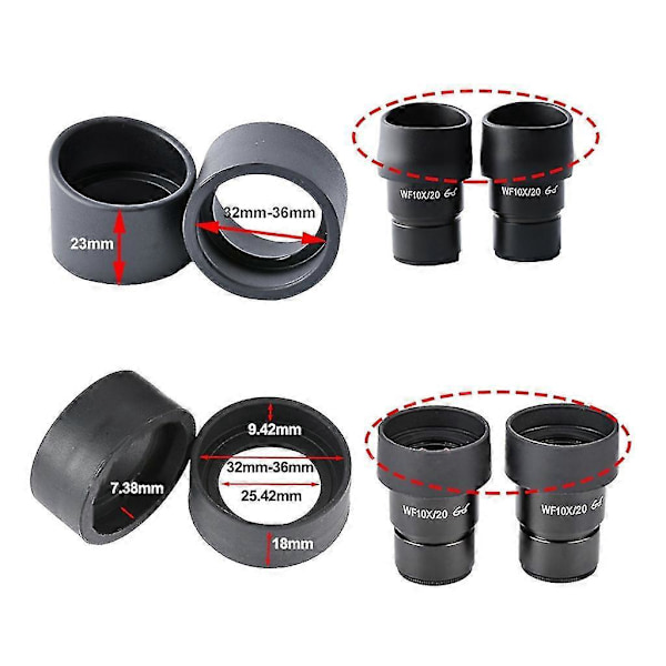 Kumiset okulaarin suojukset Silmäsuojat Sylinteri Silmäsuoja Mikroskooppi Kiikarit 32-36mm Flatangle