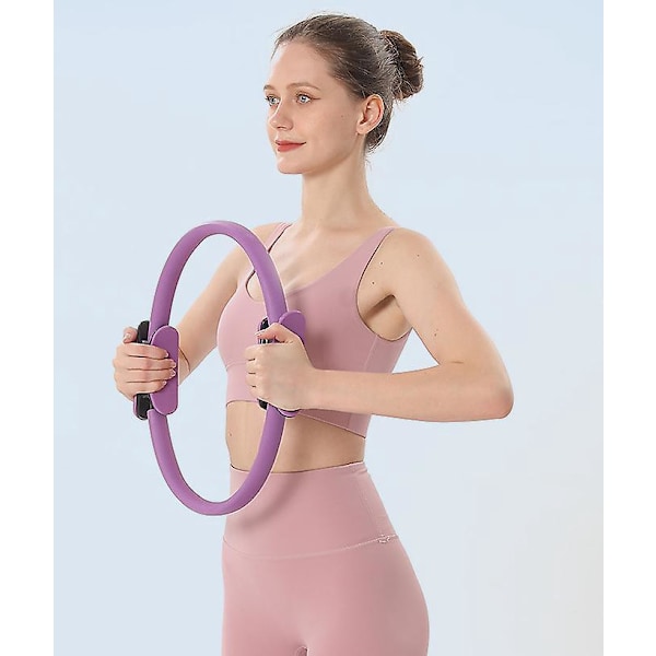Violetti Pilates-rengas, vastusrengas reisien muotoiluun, joustavuuteen ja ryhtiin, violetti