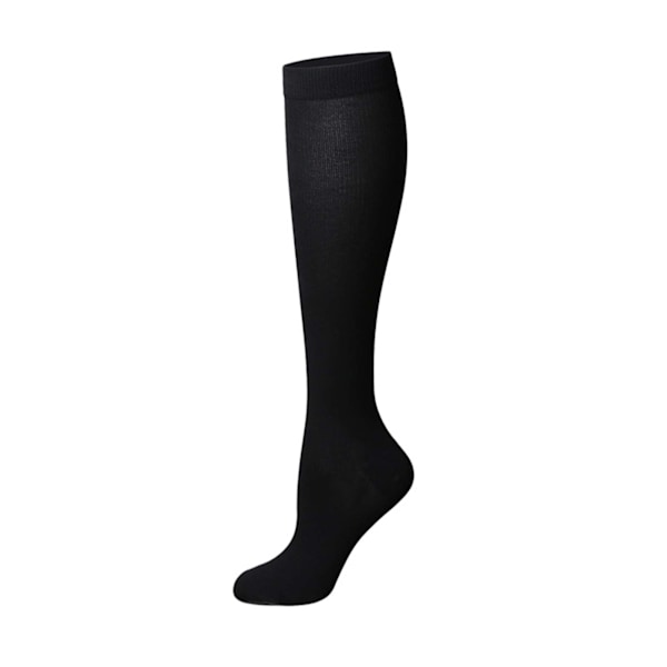 3 par kompresjonsstrømper i ren farge øker blodstrømmen pustende nylon kompresjonsstrømper løping for voksne svart hudfarget grå L XL