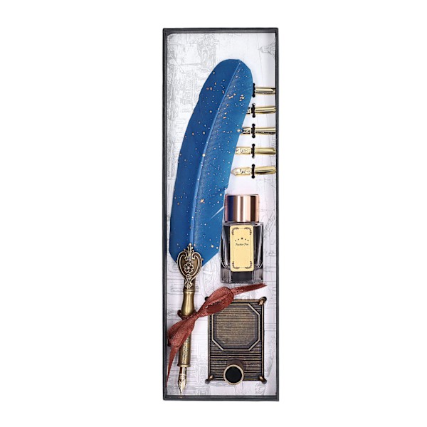 Kalligrafi Pen Retro Elegant Hållbar Bärbar Praktisk Bekväm Attraktiv Dekorativ Skrivverktyg för Hem Påfågel Blå