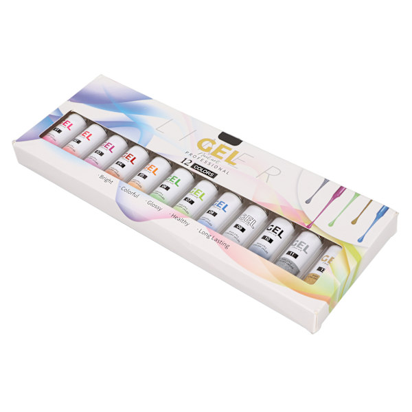 12 färger Nail Art Gel Polish Kit Gör det själv- set Nagellackset för Nagelsalong