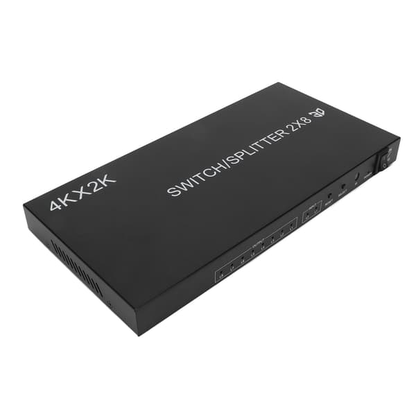2x8 HD Multimedia Interface Switch 4Kx2K 2 in 8 ut HD Multimedia Interface Distributör med IR-fjärrkontroll US-kontakt