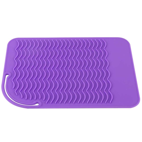 Värmebeständig värmeisoleringsdyna Vikbar matta för elektrisk hårrullesticka (lila)